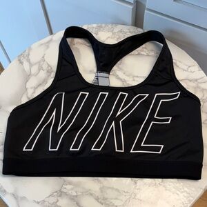 Nike Dri-Fit Black Athletic Bra with White Logo size XL